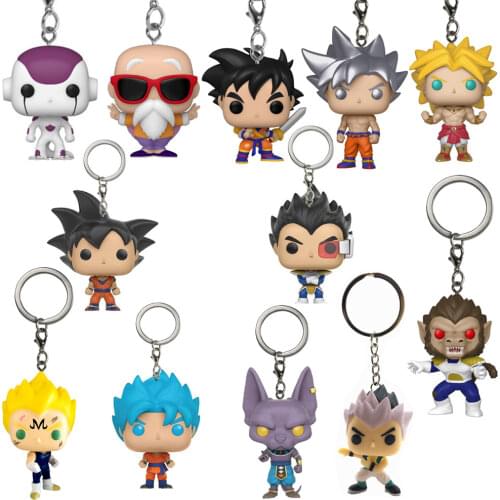 Pocket Keychain Japanese Animation Boy Girl Birthday Party Decoration Childrens Party Supplies Key Chains Ring with Box