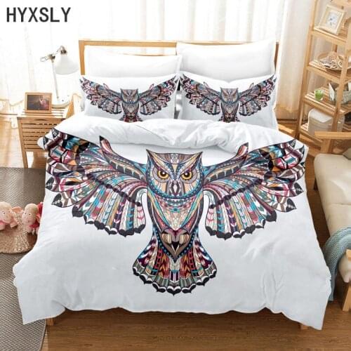 Cartoon Owl White Bedding Set Cute Animals Duvet Cover For Kids Adult Girl Home Decor King Queen Size 3D Quilt Cover Pillowcase