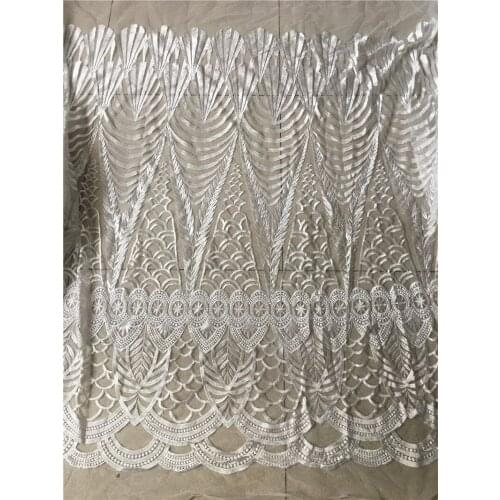 Beautiful embroidewred YG-803 best quality embroidered african tulle mesh lace fabric for fashion show dress