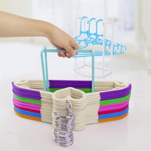 Creative Plastic Hangers Finishing Frame Hanger Companion Storage Rack Clothes Stand Organizer Home Decoration Accessories