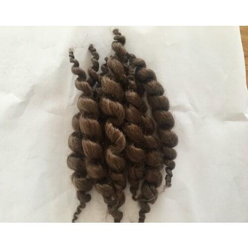 NPK reborn dolls supplies High quality handmade premium curly dark brown mohair 20g