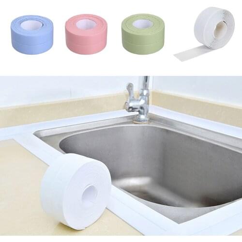 3.2Meters Kitchen Shower Waterproof Mold-proof Tape 7 Colors Sink Bath Sealing Tape PVC Self Adhesive Wall Sticker for Bathroom