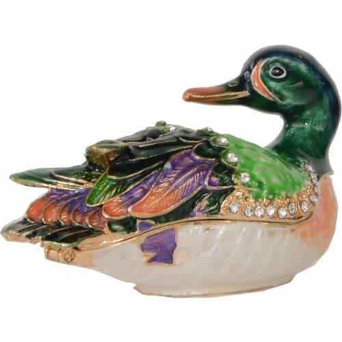 Metal Jewelry Boxes & Organizers Duck Trinket Box Animals & Figures Jewelry Storage Creative Gift Decoration for Home