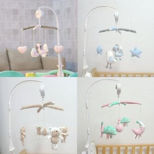 Baby Crib Musical Mobile Rattle Plush Pendant Bed Bell Wind Chimes Toy Kids Room Hanging Decorations