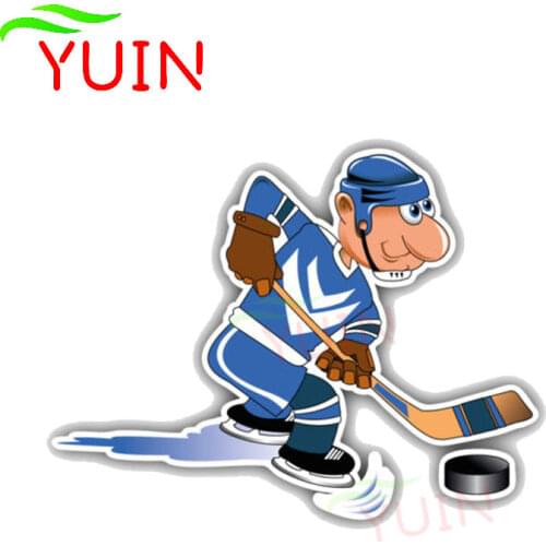 Car Sticker Personality Hockey Player Cartoon Decals Accessories Fashion PVC Bumper Window Decoration Waterproof Decal 13*10cm