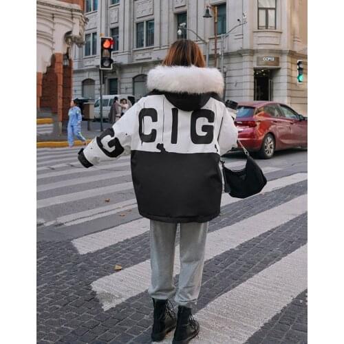 2021 New Cotton Clothing Winter Parka Women Warm Padded Hooded Cotton Jacket Female Thick Loose Korean Wadded Outwear