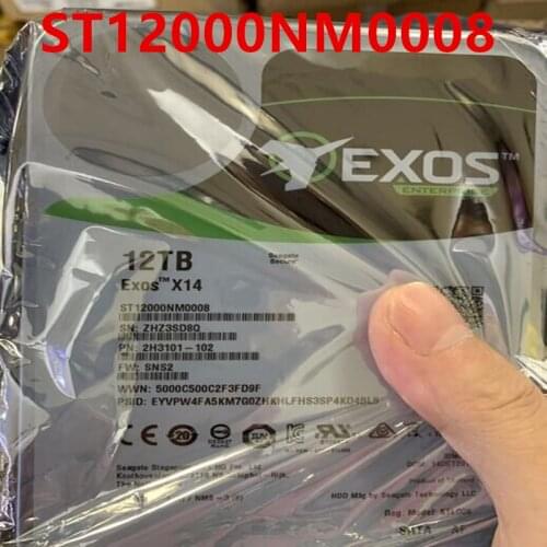New HDD For Seagate Exos 12TB 3.5" 7200RPM SATA 6 Gb/s 256MB For Internal HDD For Surveillance HDD For ST12000NM0008
