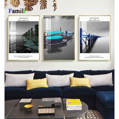 Scandinavian Mountain Foest Bridge Landscape Poster Nordic Art Canvas Print Nature Scenery Painting Wall Picture Home Decoration