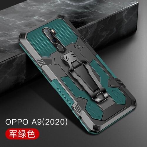 Shockproof Kickstand Belt Clip Case for OPPO A5 2020 A9 2020 CoverFor OPPO Reno A5 (2020) A9 (2020) Hybrid Stand Back Capa Case