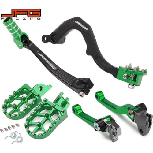 Motorcycle CNC Shifter Shift Foot Brake Clutch Pedal Lever Foot Pegs Rests For KAWASAKI KX250F 2006-2018 KX450F 2009-2018