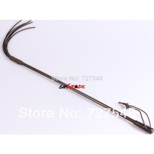15% off leather flogger crop with tails for sex game adult sex product flirting toys handmade flogger all black free shipping