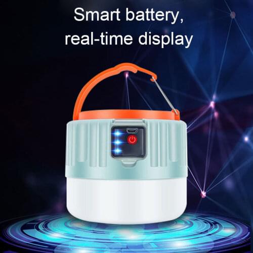 LED Solar Charging Bulb Solar Lamp Night Market Lamp Mobile Outdoor Camping Solar Power Emergency Lights In Stock