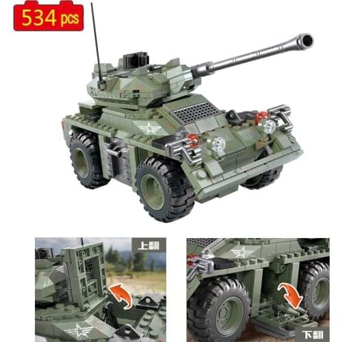 Military Series Wheeled Armored Vehicle Troop Carrier SWAT Soldier Weapon accessories Building Blocks Toys Gifts