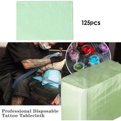 125Pcs Disposable Tattoo Clean Pad Tattoo Table Covers Clean Pad Patient Dental Napkins Beauty Tattoo Accessories Tattoo Bibs