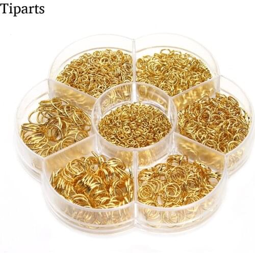 1450Pcs/Box Metal Jump Ring 3mm 4mm 5mm 6mm 7mm 8mm 10mm Dia Round Gold Silver Color Split Rings For Diy Jewelry Making Findings