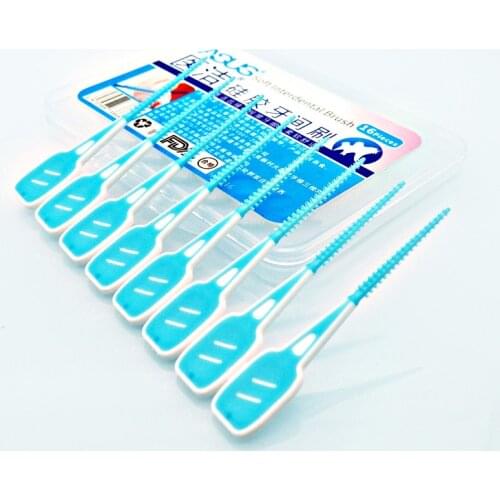 16 Pcs Interdental Brushing Cleaning Floss Adult Toothbrush Toothpick Toothbrush Dental Portable Oral Care Tool Soft Silicone