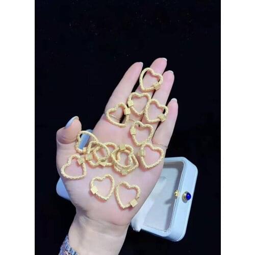 5PCS, Gold Plated Clasp Lock Carabiner Pave Lock Gold Jewelry Findings