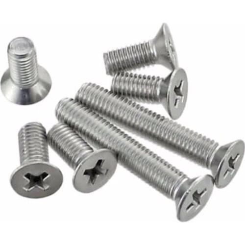 50Pcs M2 M2.5 M3 M4 304 Stainless Steel Machine Screws Flat Head Screw