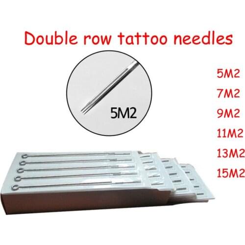 50pcs Double Magnum 5/7/9/11/13/15M2 Tattoo Needles Disposable Sterile Stainless Steel Tattoo Machine Needles Tattoo Supplies