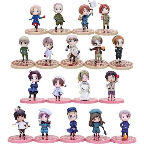 9pcs/set Anime Axis Powers hetalia figures Russia Italy United States United Kingdom PVC Figure Keychain Pendant Toys