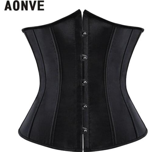 AONVE Womens Lingerie Underbust Corset Steampunk Corset for Slimming Sexy Lingerie Gothic Fashion Bustier Pink 2020 New