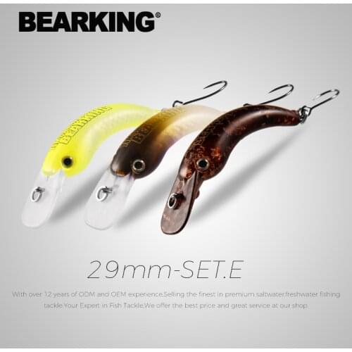 BEARKING 3pcs per set 29mm 42mm Laser Minnow Fishing Lure pesca hooks fish wobbler tackle crankbait artificial japan hard bait