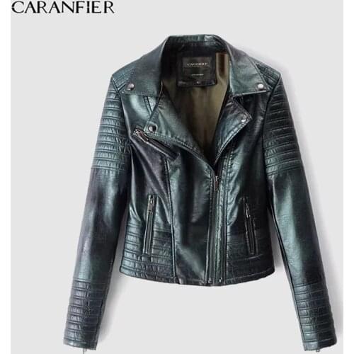 Женские кожаные куртки с мехом CARANFIER China At AliExpress