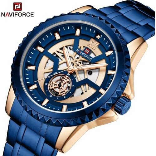 NAVIFORCE Luxury Brand Men Watches Fashion Causal Automatic Date Display Quartz WristWatch Stainless Steel Band Reloj Relogio