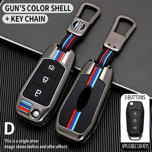 Zinc Alloy Car Key Case For Ford F150 F250 Focus 3 Escort Kuga Mondeo Everest Fiesta Mustang EcoSport Edge MKV Fusion Flip key