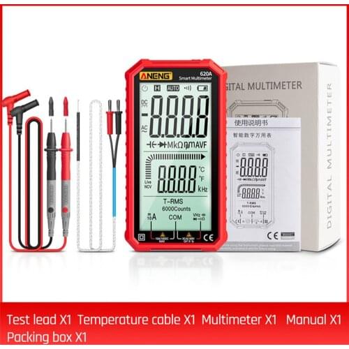 ANENG 620A LCD Digital Multimeter True RMS AC DC Voltage Transistor Testers 6000 Counts Resistance Meter Electrical Instruments