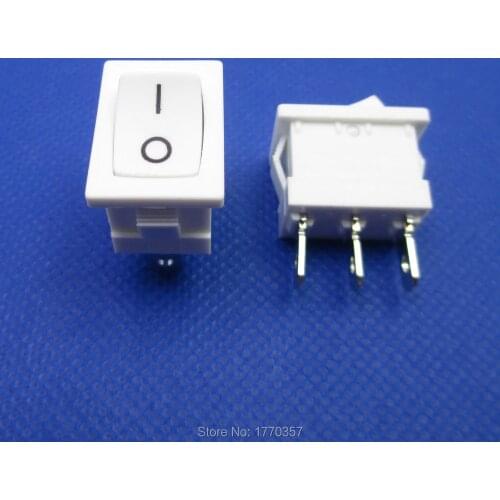 5 pcs ON-ON 2 Position Boat 3 Pin rocker Switch black white new high quality 6A 250VAC 10A 125VAC