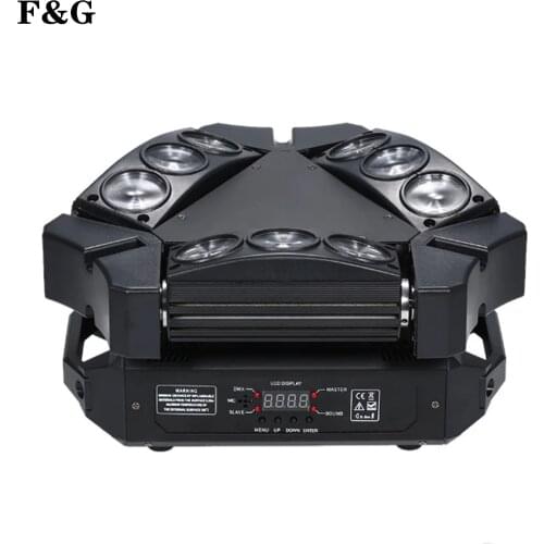 F&G RGBW 4In1 9X12W Triangular Spider LED beam moving head light Colorful LED beam moving head light for parties, bars, private