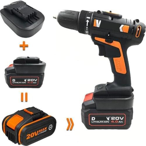 Dawupine DVB18OWL Adapter Converter Can use Devon 20V Li-ion Battery on Worx Orange Small Foot Electric Power Tools