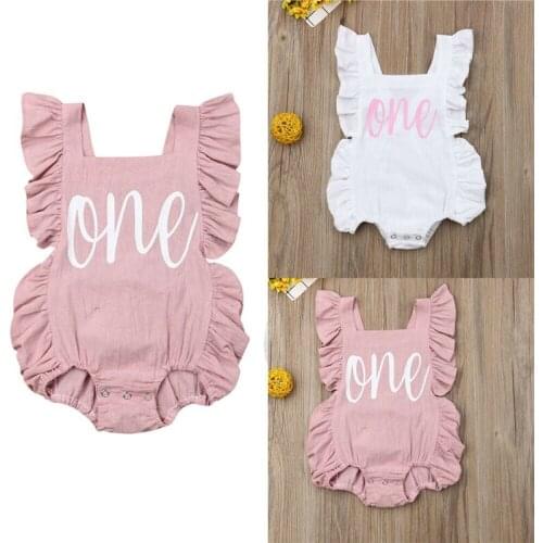 2019 Summer Baby Clothes Girl One Letter Print Baby Rompers Infant China New Born Baby Clothes Outfit Sunsuit Casual Jumpsuit