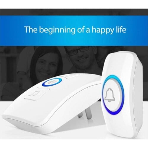 M525 Wireless Waterproof Doorbell Smart Home Door Bell Chime Kit LED Flashing Security Alarm Welcome Melodies Mini Button