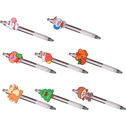 Cute Retractable Gel Pen Classic Christmas Theme Design Christmas Tree Pen Elk Pen 0.5mm Refillable Ideal for Kid Office
