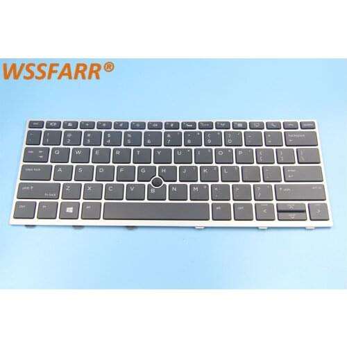 New US Backlit Laptop Keyboard for HP 730 g5 735 G5 830 G5 836 G5 with Mouse Point L07666-001 silver frame