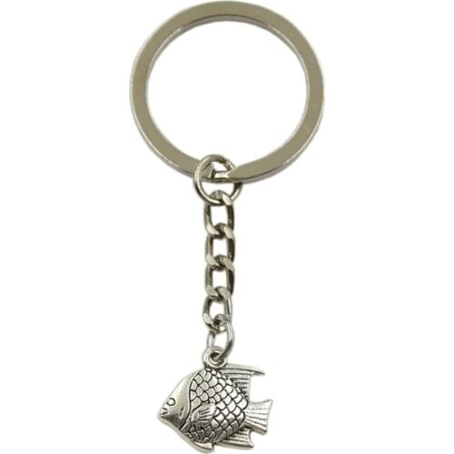 New Fashion Men High Quality Car Keychain DIY Metal Holder Chain Silver Color Fish Goldfish Pendant For Gift