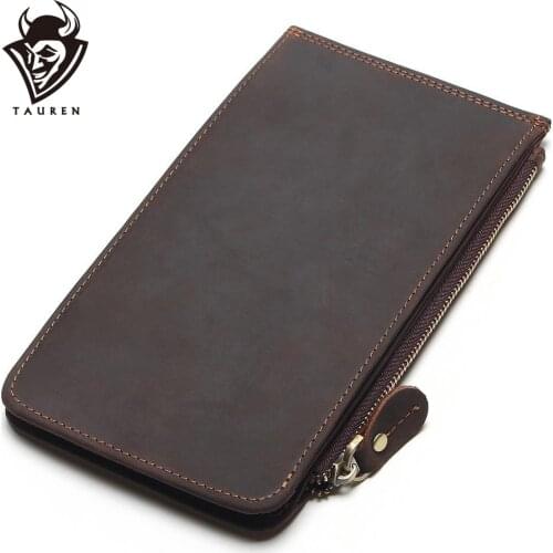New Men Ultra-Thin Genuine Leather Big-Capacity Long Cards Package Multi-Card Bit Wallet Bag Man Bank Credit Card Holder