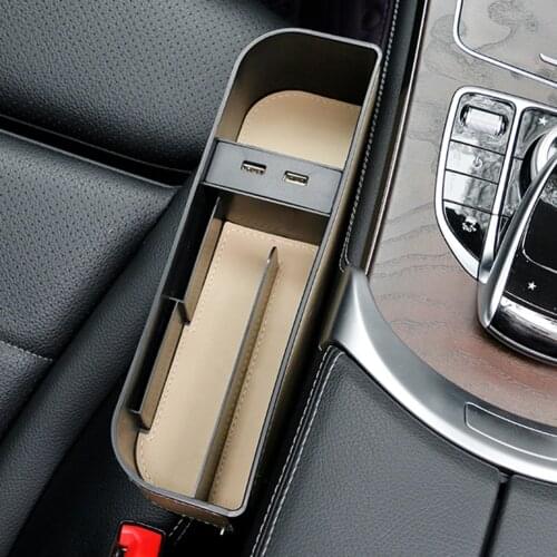 Car Seat Gap Crevice Organizer Console Side Pocket Dual USB Charger Cup Holder for Outdoor Personal Car Parts Decoration