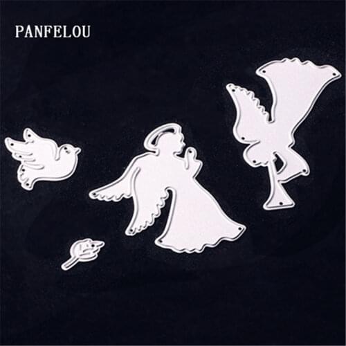 PANFELOU Metal craft The angels and the bird paper die cutting dies for Scrapbooking/DIY Easter wedding Halloween cards