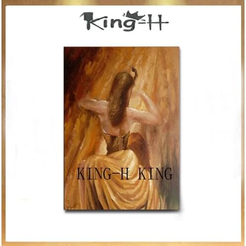 Characters of modern home decoration hand-painted wall art figure painting dancers couple painted on the canvas walls by hand