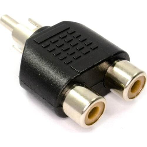 Phono Y Splitter Alloy Adapter Connector 2 x Female To 1 x Male Audio Video Adaptor
