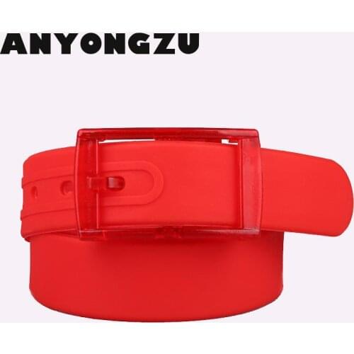 Candy Color Plastic Belts For Women Men Silicone Rubber Waistband New Plastic Buckle Pins Jeans Belts Summer Skinny Waist Belt