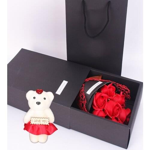 Valentines Day Gifts 7 Soap Flower Rose with Gift Boxs Birthday for Girlfriend Wife Anniversary Girl Friend Wedding Gift