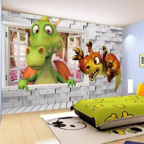 Beibehang Custom wallpaper 3d photo wallpaper childrens room background wall broken dinosaur stereo papel de parede wallpaper