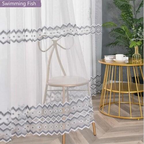 Luxurious Embroidery Curtain Voile White Tulle Euro Style Sheer Curtain For Bedroom Living Room Hotel Deco Windows Curtains