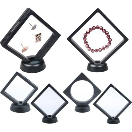 Chic Jewelry Coin 3D Floating Display Frame Box Stand Artefact Show Cases