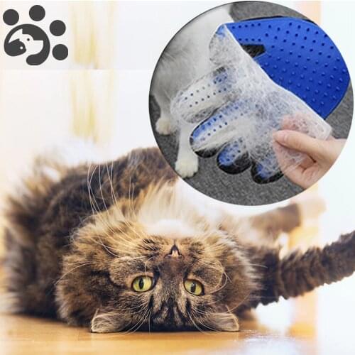 Pet Grooming Glove for Cats Dog Brush Comb Cat Hackle Pet Deshedding Brush Glove for Animal Pet Hair Gloves for Dog Grooming