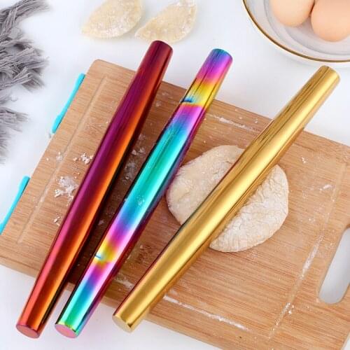 304 Stainless Steel Rolling Pin Household Rolling Pin Dumpling Skin Artifact Dry Noodle Rolling Noodle Kitchen Baking Tool Large